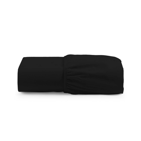 Encontraproduto.com.br - Lençol De Baixo Casal Padrão Avulso Com Elástico Primor Percal 400 Fios - Preto