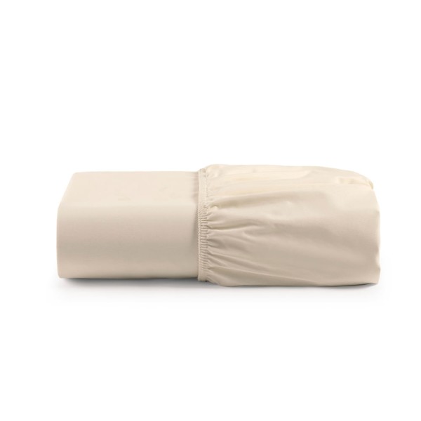 Encontraproduto.com.br - Lençol De Baixo Solteiro Avulso Com Elástico Luiza Algodão Percal 180 Fios - Cáqui