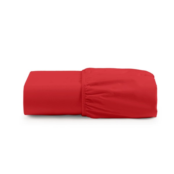 Encontraproduto.com.br - Lençol De Baixo Casal Padrão Avulso Com Elástico Luiza Algodão Percal 180 Fios - Vermelho