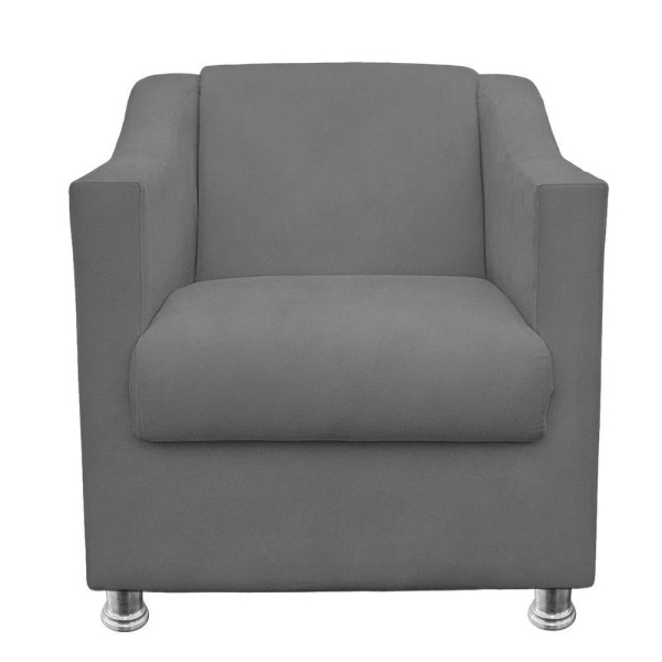 Poltrona Gabi Para Sala e Quarto Suede Cinza