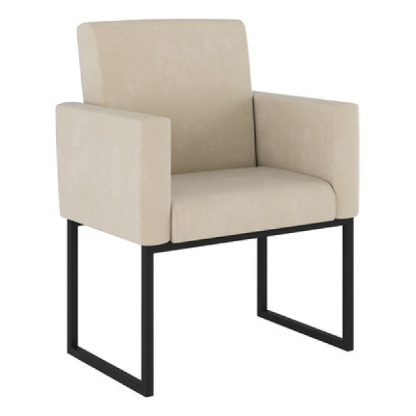 Encontraproduto.com.br - Cadeira Para Mesa Jantar Com Base De Ferro Preto - Balaqui Capuccino