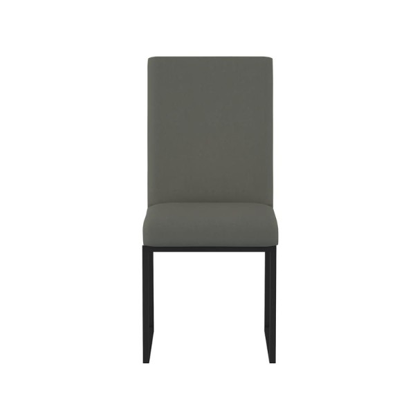 Encontraproduto.com.br - Kit 2 Cadeiras De Jantar Com Base De Ferro Preto Balaqui Cinza