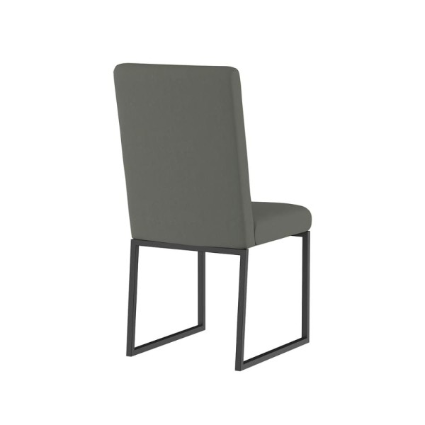 Encontraproduto.com.br - Kit 2 Cadeiras De Jantar Com Base De Ferro Preto Balaqui Cinza