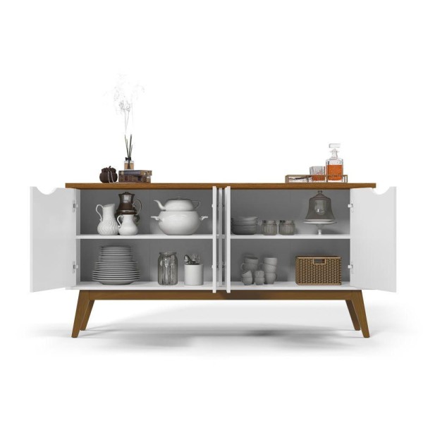 Encontraproduto.com.br - Aparador Buffet Balcão 4 Portas Com Prateleiras Patrimar
