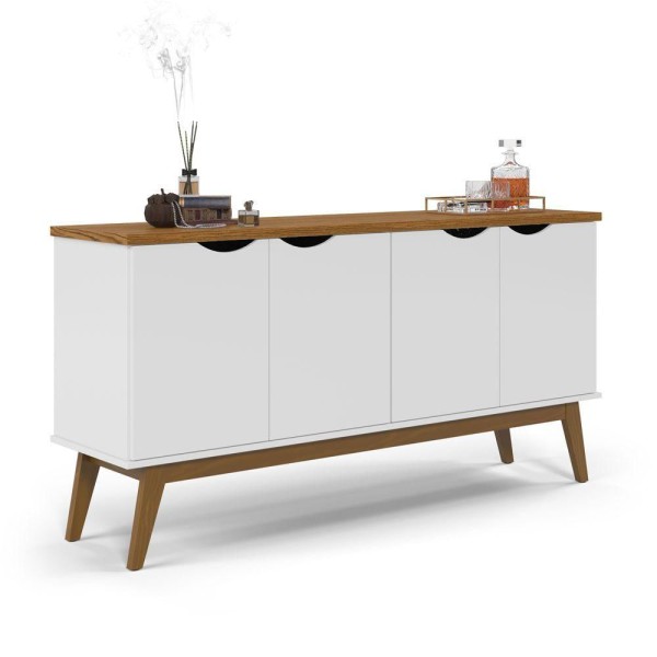 Encontraproduto.com.br - Aparador Buffet Balcão 4 Portas Com Prateleiras Patrimar