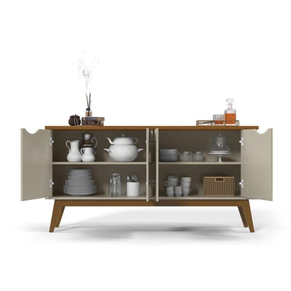 Encontraproduto.com.br - Buffet Prism 4 Portas Com Prateleiras Luxo Patrimar Móveis