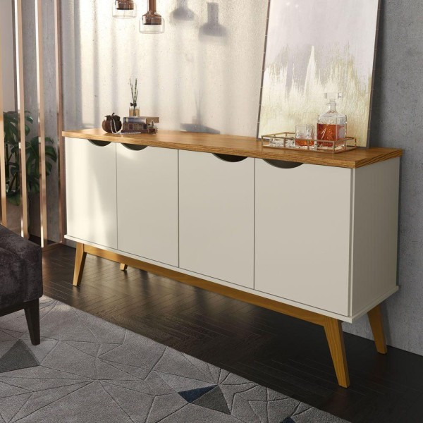Encontraproduto.com.br - Buffet Prism 4 Portas Com Prateleiras Luxo Patrimar Móveis