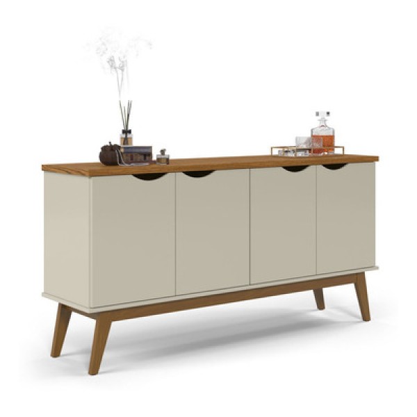 Encontraproduto.com.br - Buffet Prism 4 Portas Com Prateleiras Luxo Patrimar Móveis