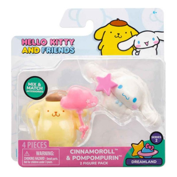 Encontraproduto.com.br - 2 Bonecas Cinnamoroll E Pompompurin Estrela Rosa Hello Kitty