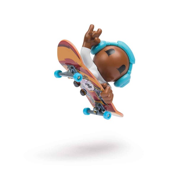 Encontraproduto.com.br - Skate De Dedo E Boneco Sk8 Crew (Fone Azul) 96Mm - Tech Deck