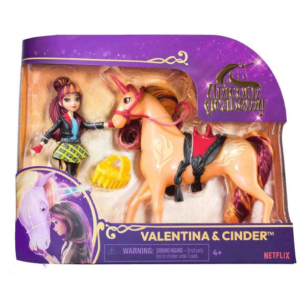 Encontraproduto.com.br - Boneca Valentina E Unicórnio Cinder - Academia Unicórnio