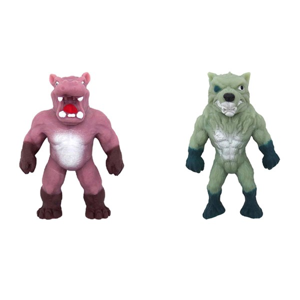 Encontraproduto.com.br - 2 Mini Bonecos Elásticos Potamus E Loco - Stretchapalz