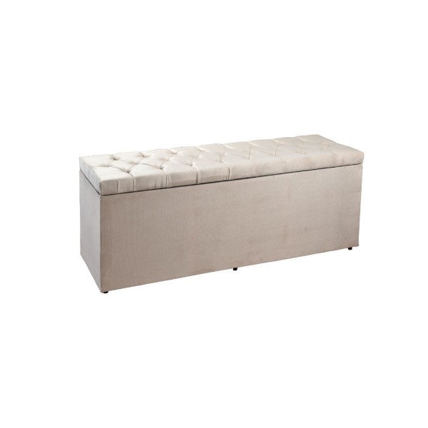 Recamier Sofá Baú Madrid 1,40 Cm Suede Bege