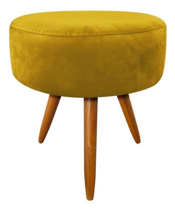 Encontraproduto.com.br - Puff Decorativo Redondo 40 Cm Dóris Pé Palito Suede
