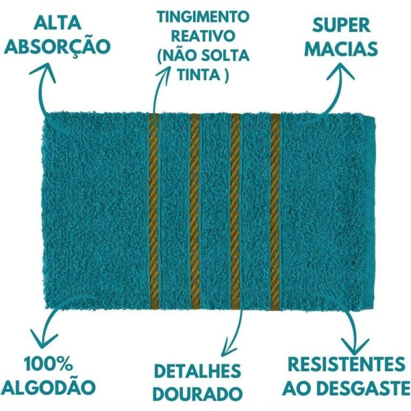 Encontraproduto.com.br - Jogo De Toalha 2 Banho + 2 Rosto Montreal 100% Algodão Alta Absorção - Verde Claro