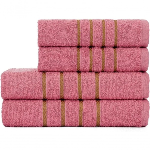 Encontraproduto.com.br - Jogo De Toalha 2 Banho + 2 Rosto Montreal 100% Algodão Alta Absorção - Rosê