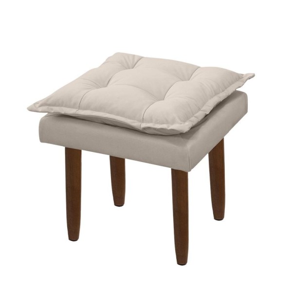 Encontraproduto.com.br - Puff Opala Retangular Sala E Quarto Bellamado Cor:bege