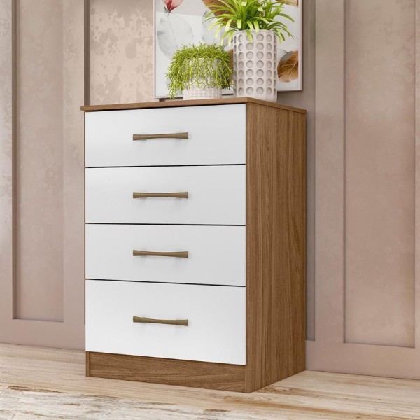 Encontraproduto.com.br - Kit Guarda Roupa Casal Com Espelho Ms 912 + Cômoda Ms 913 Moval - Naturale / Branco