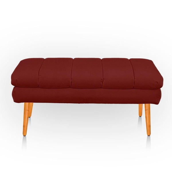Puff Aparador Estofado Italy Decorativo Veludo Cor Marsala