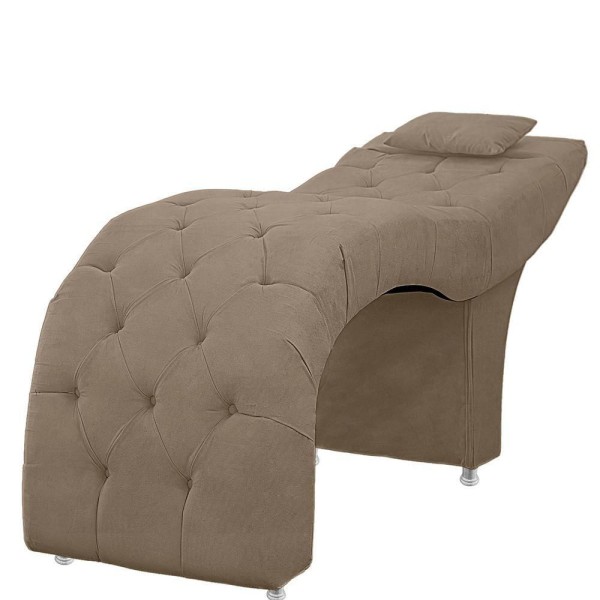Encontraproduto.com.br - Maca Estofada Capitone Julia Para Estetica Facial Sombrancelha E Cilios Suede Capuccino