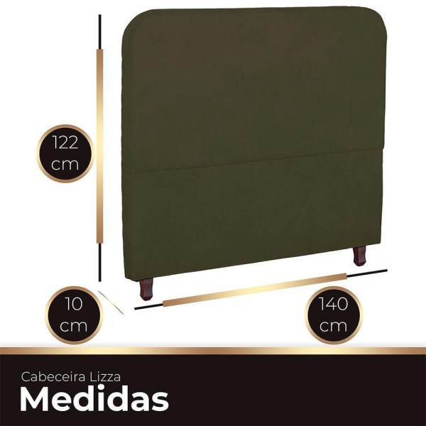 Encontraproduto.com.br - Cabeceira Casal Estofada Para Cama Box Lizza Veludo Cor Chocolate