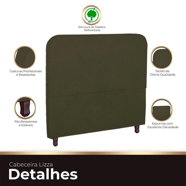 Encontraproduto.com.br - Cabeceira Casal Estofada Para Cama Box Lizza Veludo Cor Chocolate