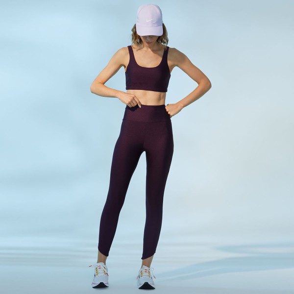 Legging Fitness Barra Ameixa Fatima