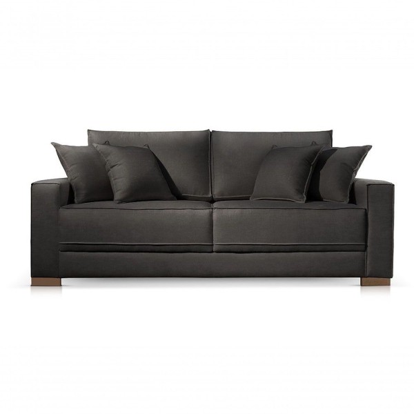 Encontraproduto.com.br - Sofá 2 Lugares Fixo Living Hotello Linho Preto 13t 1,8m
