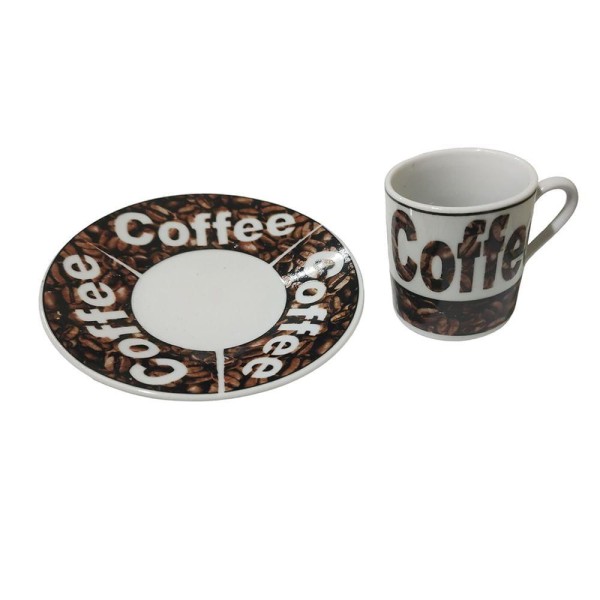 Encontraproduto.com.br - Xicara De Cafe Com Pires Kit 12 Peças Porcelana Cha Cafe Da Manha Lanche Cozinha Pousada Hotel