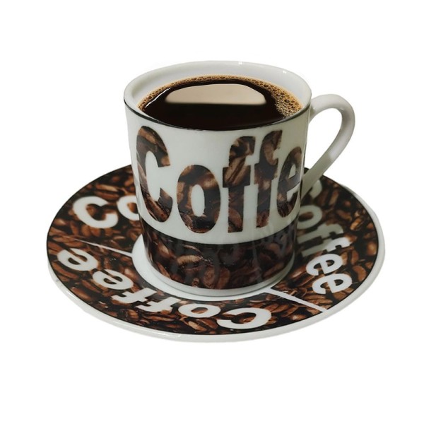 Encontraproduto.com.br - Xicara De Cafe Com Pires Kit 12 Peças Porcelana Cha Cafe Da Manha Lanche Cozinha Pousada Hotel