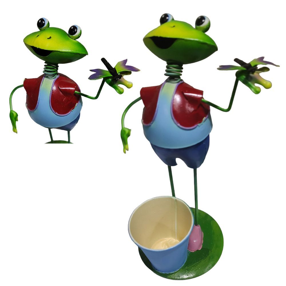 Encontraproduto.com.br - Boneco Sapo Jardim Balde De Flor Decoraçao Quintal Varanda Ambiente Externo Enfeite