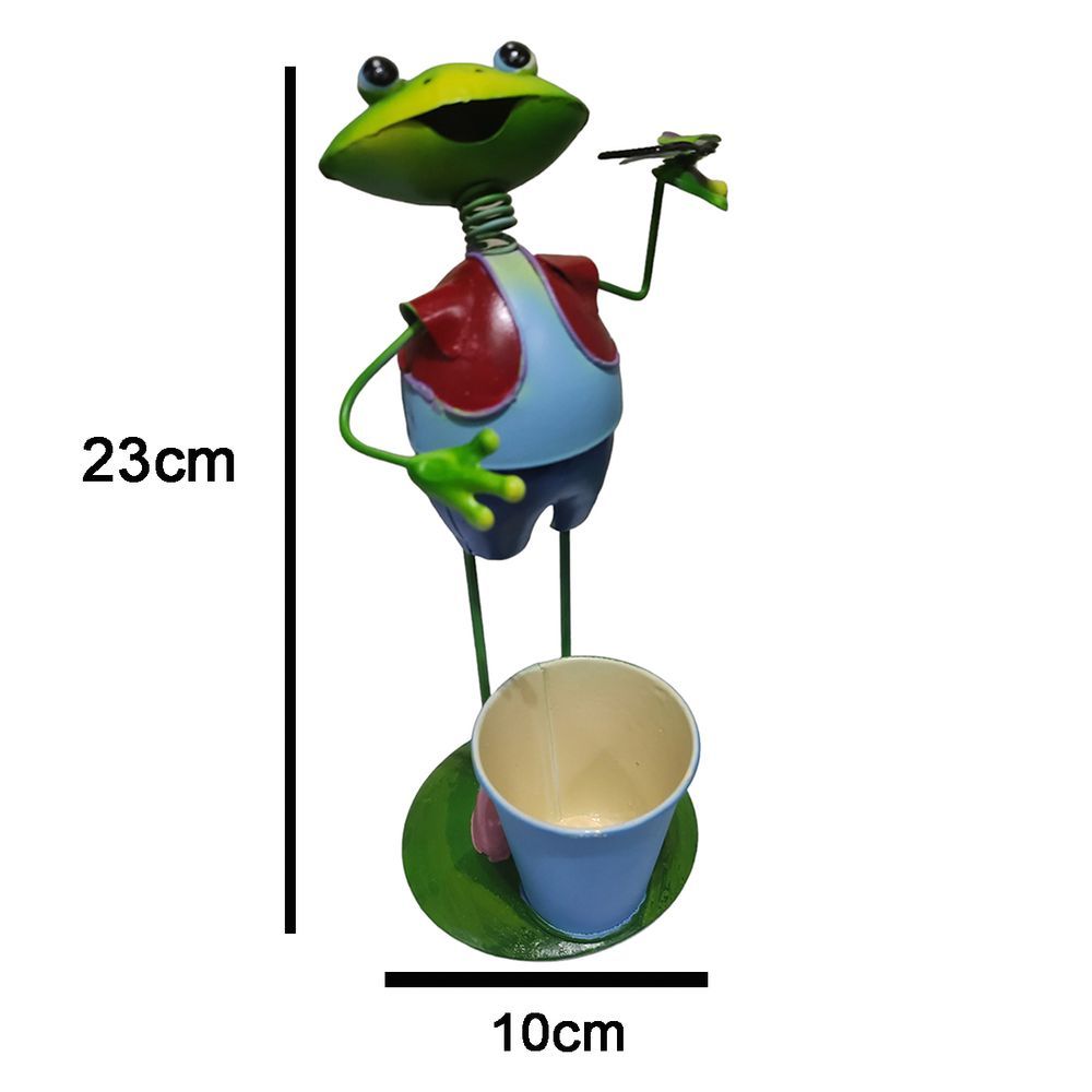Encontraproduto.com.br - Boneco Sapo Jardim Balde De Flor Decoraçao Quintal Varanda Ambiente Externo Enfeite
