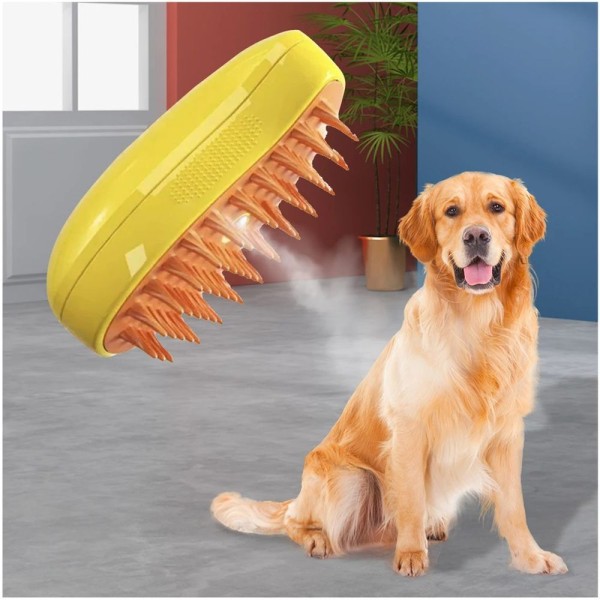 Encontraproduto.com.br - Escova Vapor Cão Gato Pet Elétrica Higiene