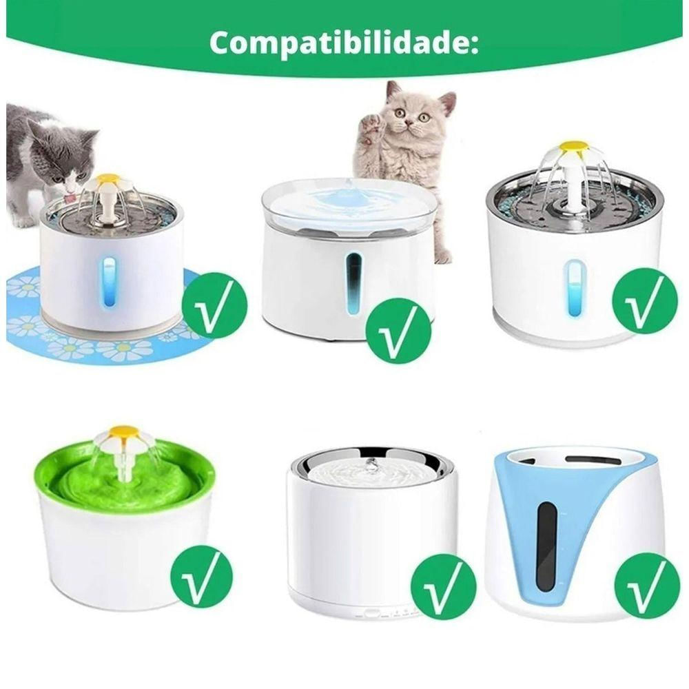 Encontraproduto.com.br - Refil Filtro 4 Unidades Carvao Ativado Pet Gato Cachorro Animais Estimaçao Fonte Bebedouro Agua Limpa Potavel