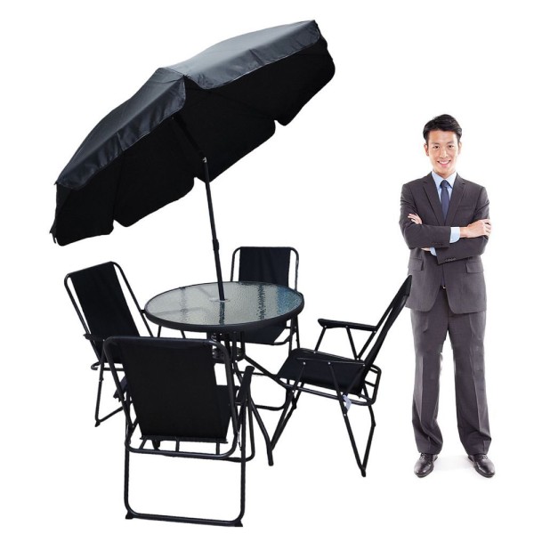 Encontraproduto.com.br - Conjunto Mesa Cadeira Ombrelone Articulável