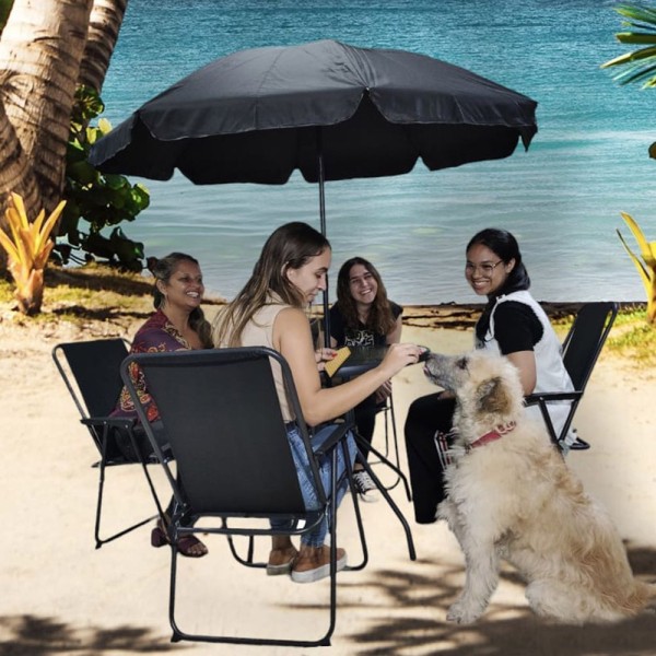 Encontraproduto.com.br - Conjunto Mesa Cadeira Ombrelone Articulável