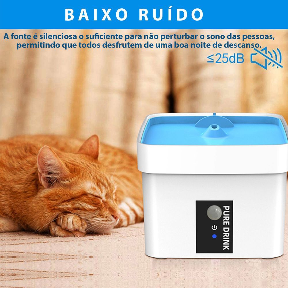 Encontraproduto.com.br - Bebedouro Fonte Agua Sensor 1,5l Pet Gato Cachorro Filtro
