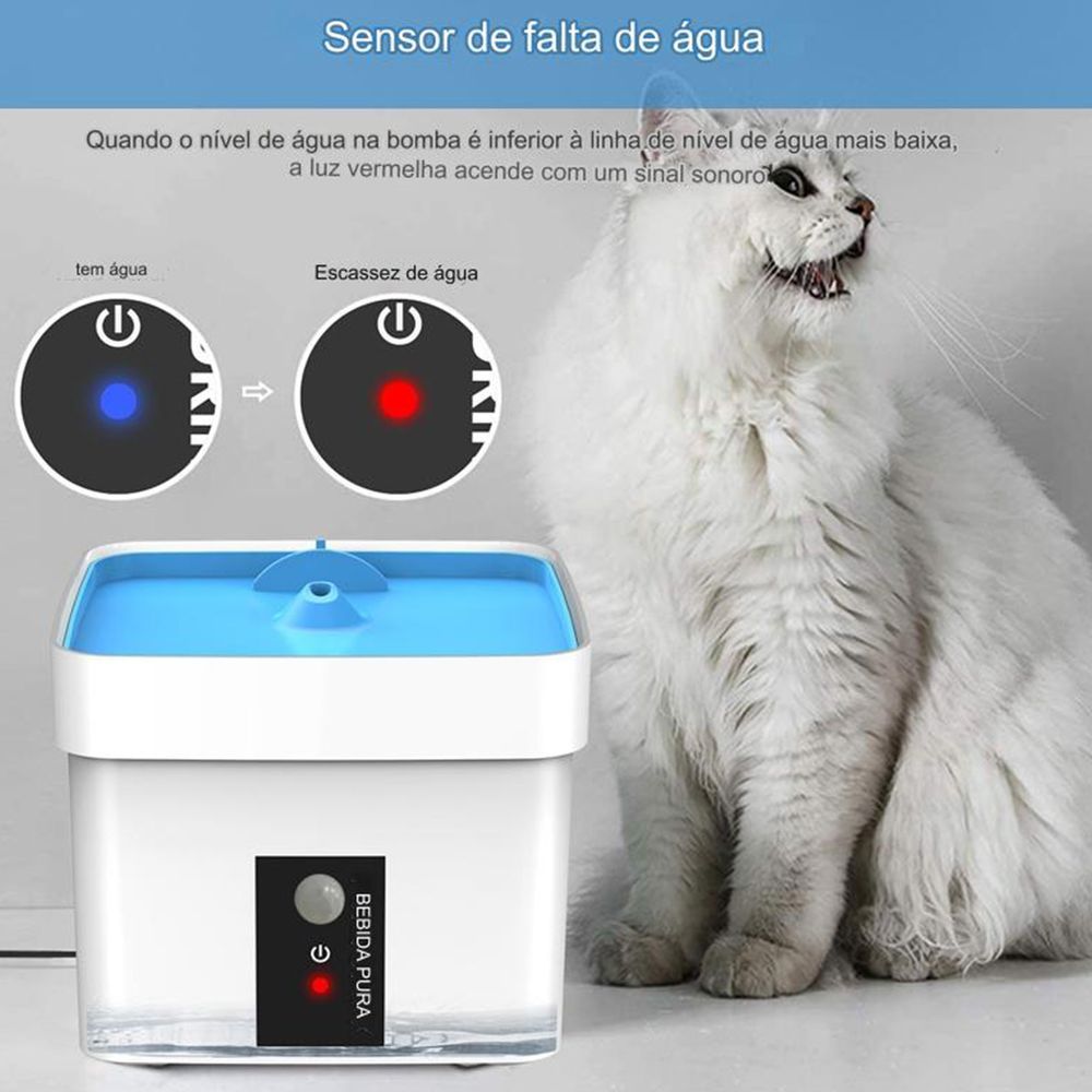 Encontraproduto.com.br - Bebedouro Fonte Agua Sensor 1,5l Pet Gato Cachorro Filtro