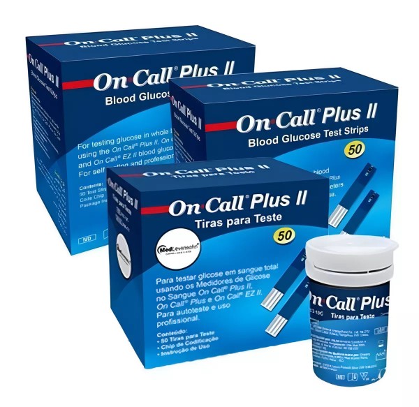 Encontraproduto.com.br - 150 Tiras De Glicose On Call Plus Ii