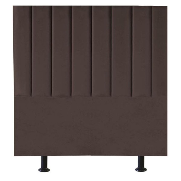 Cabeceira Estofada Cama Box Casal 140 Cm Maria Veludo Cor:marrom