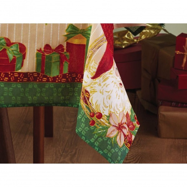 Encontraproduto.com.br - Toalha Para Mesa 6 Lugares Retangular Estampa Natalina Presente Lepper