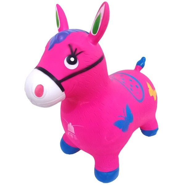 Encontraproduto.com.br - Cavalinho Upa Upa Pula Pula infantil Com Musical para criança Inflável Rosa