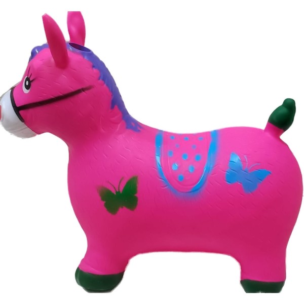 Encontraproduto.com.br - Cavalinho Upa Upa Pula Pula infantil Com Musical para criança Inflável Rosa