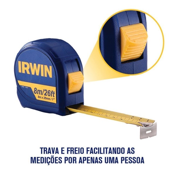 Encontraproduto.com.br - Trena Standard Profissional Com Trava 8 Metros 25mm Irwin