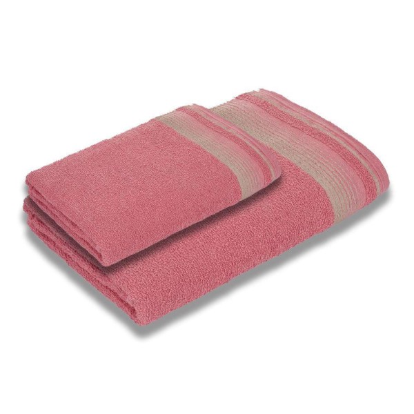 Encontraproduto.com.br - Jogo Com Toalhas Luxury Soft Beka 1 Banho + 1 Rosto Luxo Rosê