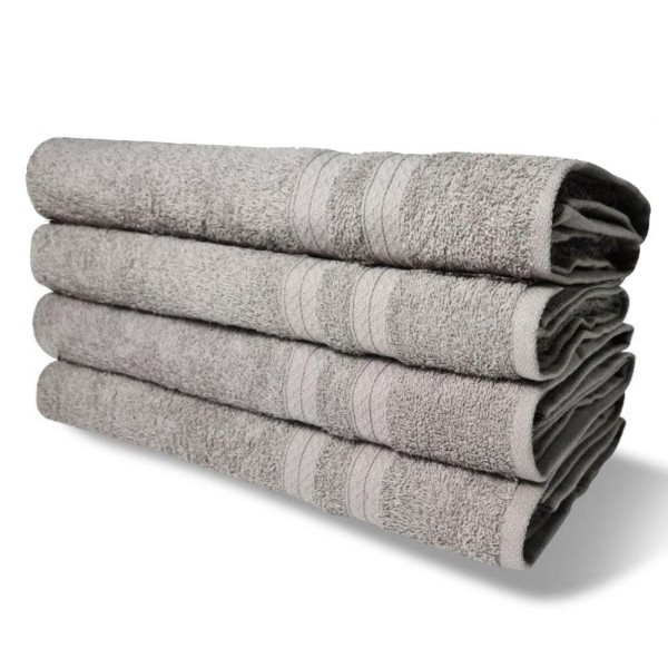 Kit 4 Toalhas De Banho 430g/m² Grande Super Grossa 80x150cm Itália Soft Cinza