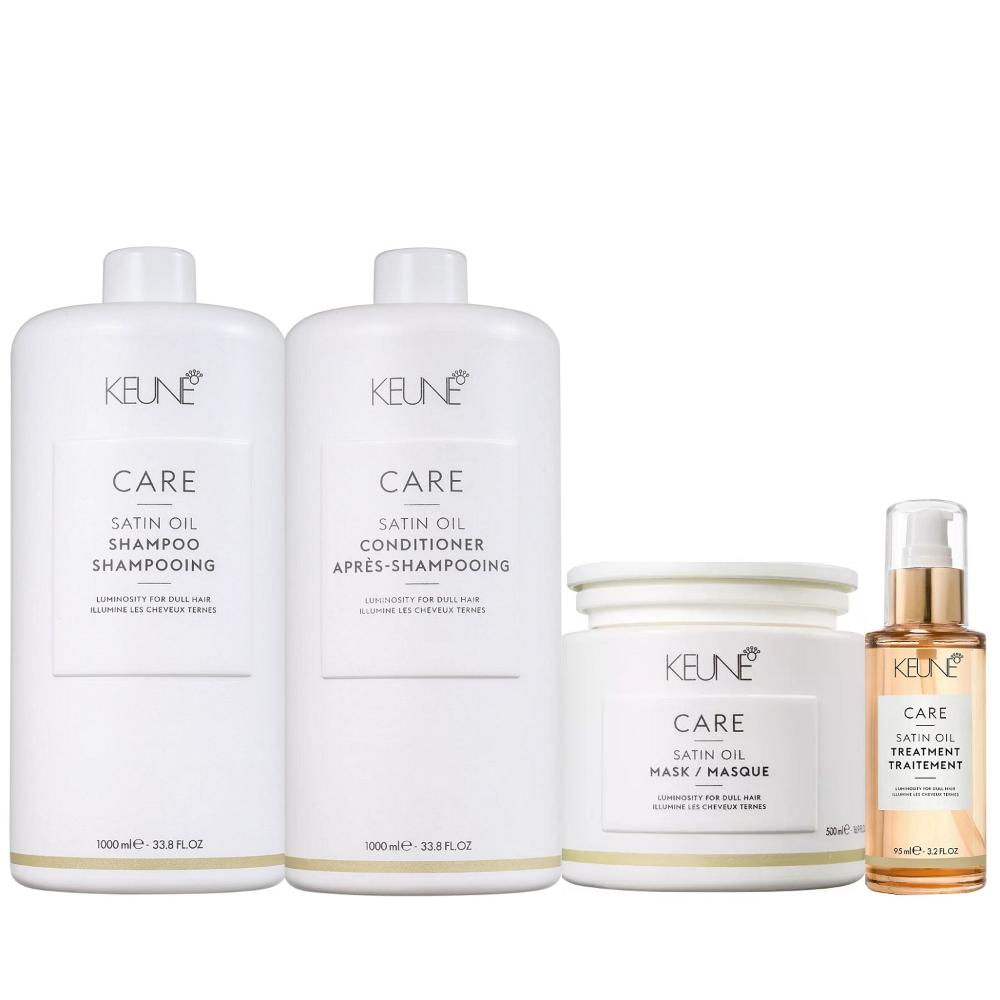Kit Keune Care Vital Nutrition Shampoo 1000ml + Condicionador 1000ml + Máscara 500ml + Satin Oil 95ml