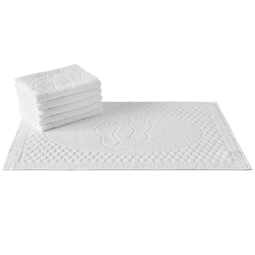 Kit 10 Toalhas De Piso Pézinho Hotel Alta Absorção - Sublime - Branco
