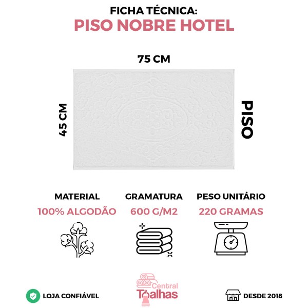 Kit 5 Toalhas De Piso Para Hotel Luxo Grossa - Nobre - Branco