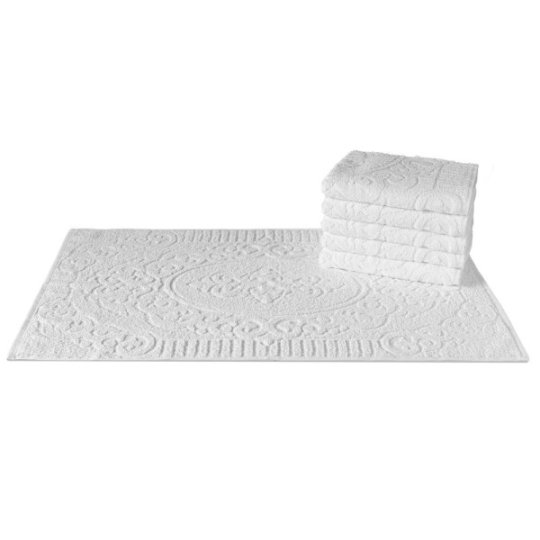 Encontraproduto.com.br - Kit 5 Toalhas De Piso Para Hotel Luxo Grossa - Nobre - Branco